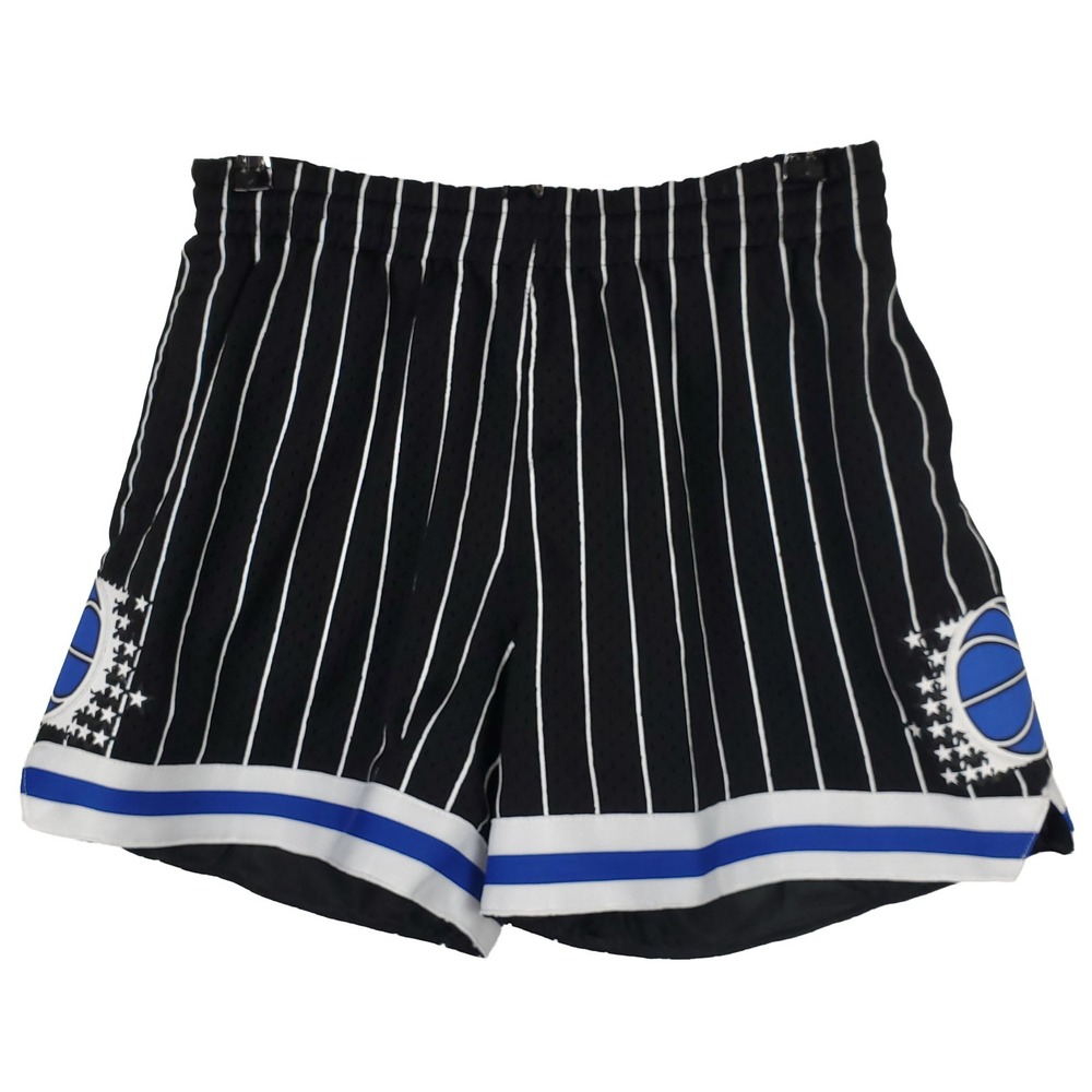 Orlando Magic Mitchell & Ness Medium Womens Shorts Black White Pinstripe NWT